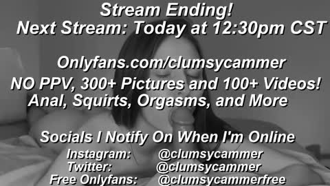 Snapshot of clumsycummer chatting on 02/05/25, 02:48 B Bri ClumsySCHEDULE online show from 02/05/25, 02:48
