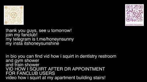 Snapshot of honey_sunshine chatting on 12/03/24, 01:54 Jenyanew vid how I squirt in forest in bio online show from 12/03/24, 01:54