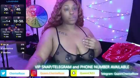 Snapshot of queencroze chatting on 12/29/24, 06:05 Queen Cherise Roze online show from 12/29/24, 06:05