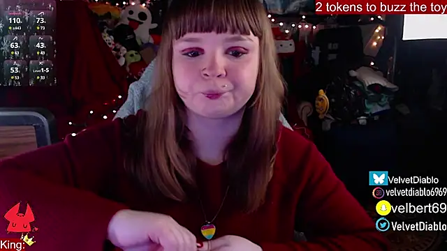 Snapshot of VelvetDiablo chatting on 01/15/25, 12:51 VelvetDiablo online show from 01/15/25, 12:51