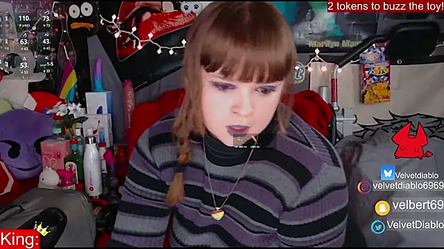 Snapshot of VelvetDiablo chatting on 01/23/25, 01:08 VelvetDiablo online show from 01/23/25, 01:08
