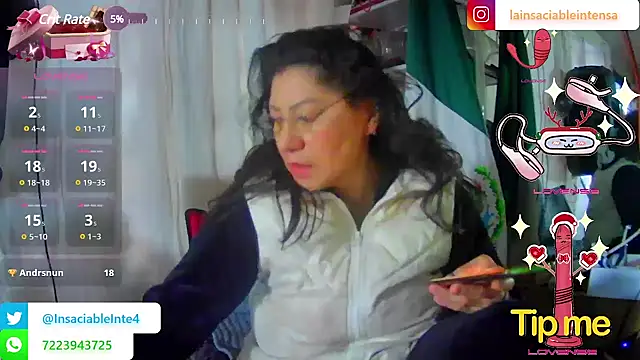 Snapshot of LaInsaciableIntensa chatting on 03/01/25, 01:07 LaInsaciableIntensa online show from 03/01/25, 01:07